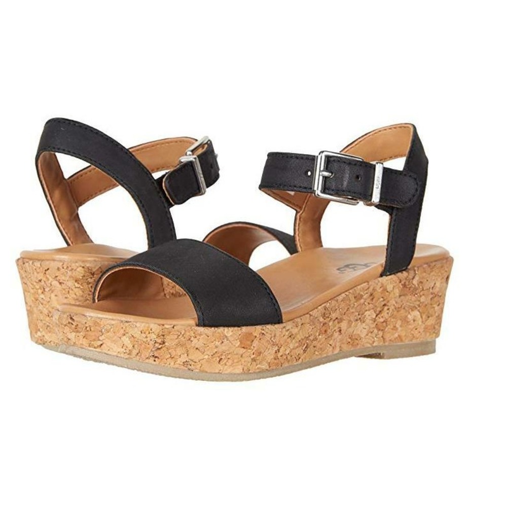 UGG Kids Girl's Wedge‎ Sandals Milley Black Size 10 NEW